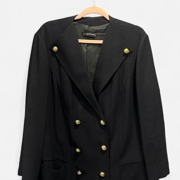 Louis Féraud Black Double Breasted Trench Coat Classic Heritage Preppy XL - Picture 7 of 15
